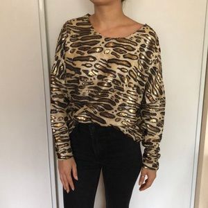 sequin leopard print top